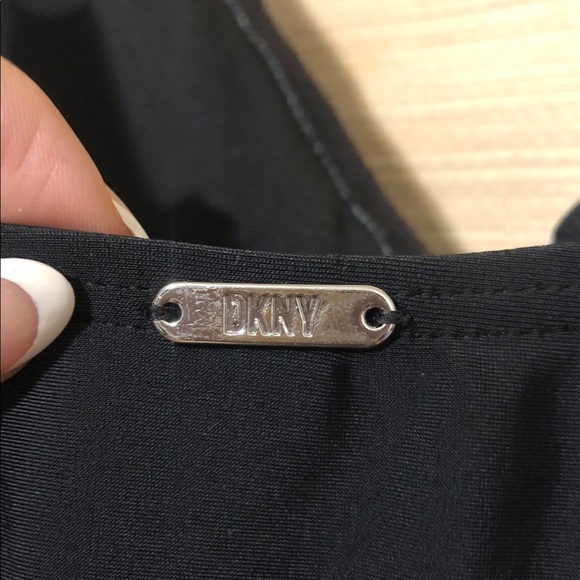 DKNY Black Ruffle V-neck One Piece Swimsuit size 16 - Picture 7 of 9